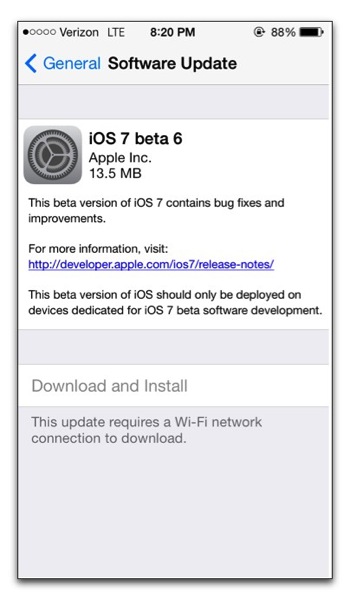 【iPhone,iPad】AppleがDeveloperに「iOS 7 beta 6」をリリース