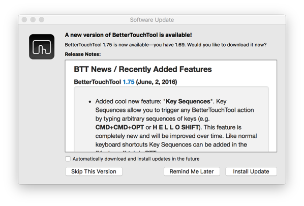 【Mac】トラックパッドの拡張機能「BetterTouchTool」がキーボードのショートカットのような「Key Sequences」を追加