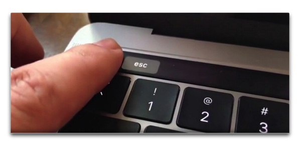 「MacBook Pro 2016」のTouch Barに仮想「esc」キーの左余白部分に注目！