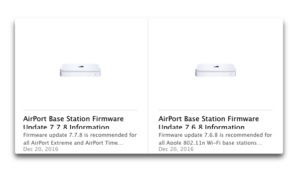 Apple、「AirMac」と「Time Capsule」のファームウェアアップデートをリリース