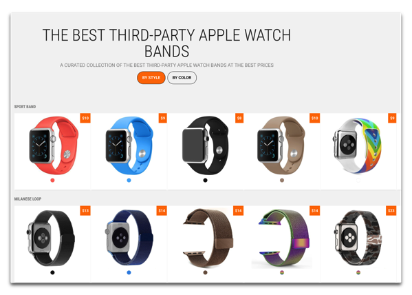 Apple Watchのサードパーティーのバンドを簡単に見つけるサイト