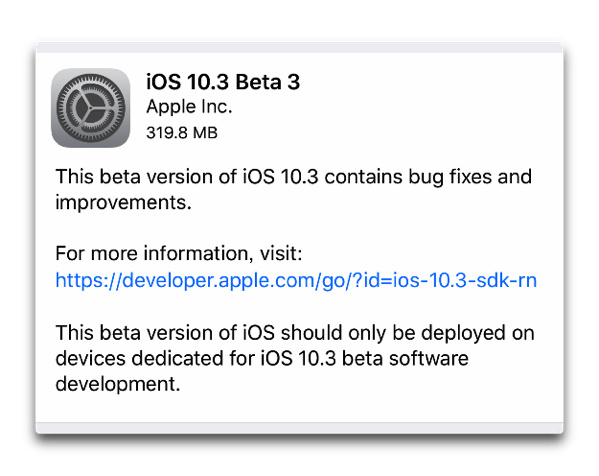 【iOS】「iOS 10.3 beta 3」の新機能