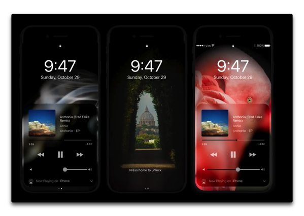 デザイナーが想像するOLEDのiPhone 8とiOS 11のダークモードのモックアップムービー