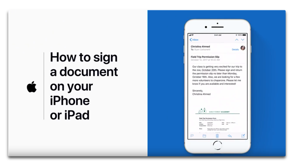 Apple、Apple Supportチャンネルで「How to sign a document on your iPhone or iPad」を公開