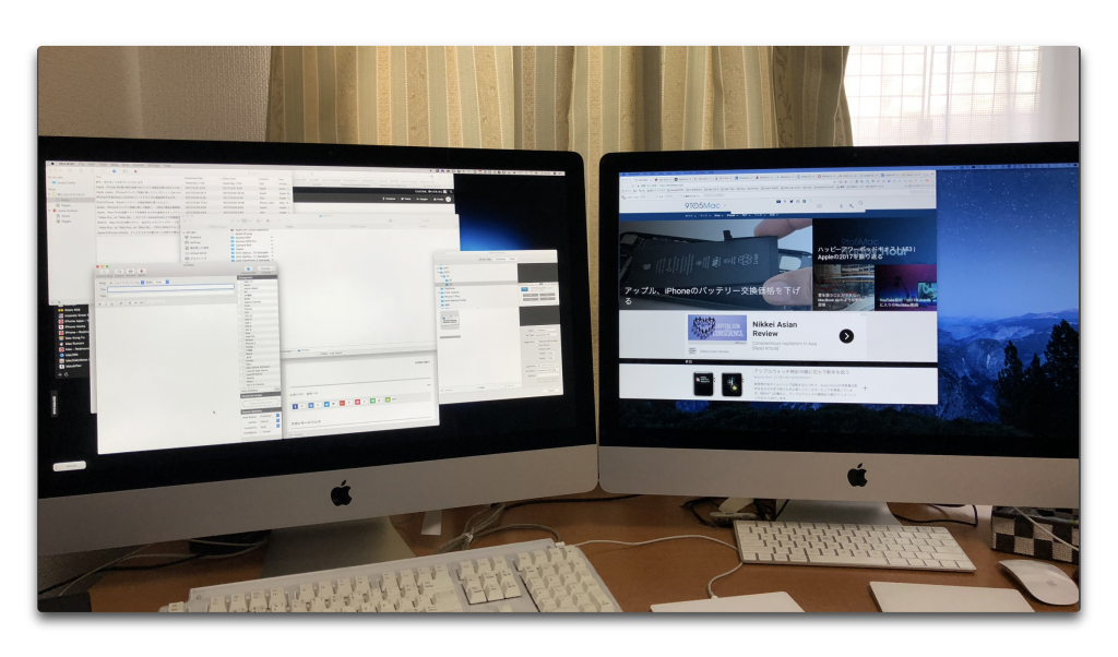 iMac 27inchをiMac 5Kのターゲットディスプレイモードでデュアルモニタ化