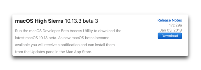 MacOS High Sierra 10 13 3 beta 3 001
