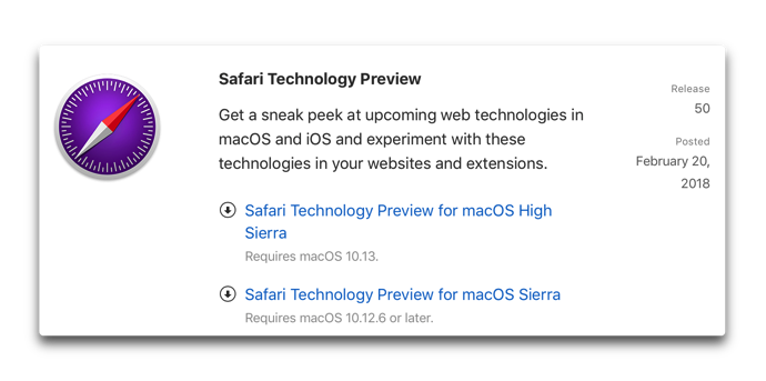 Safari Technology Preview 50 001
