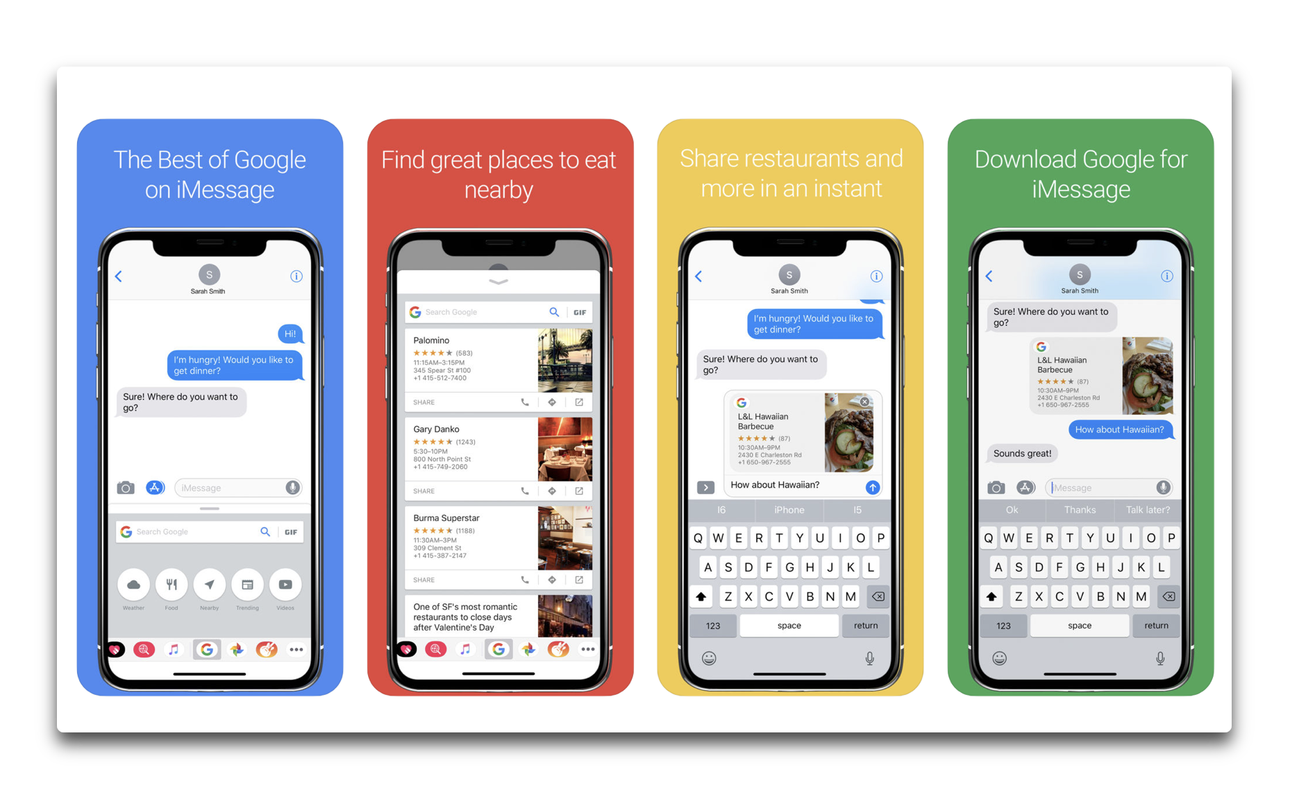 Google、iOS用Google検索アプリで iMessageの新しい検索拡張機能を導入