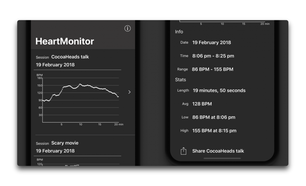 Apple Watch心拍センサーを使用してワークアウトをしなくても心拍数を連続的に記録する「HeartMonitor」がリリース
