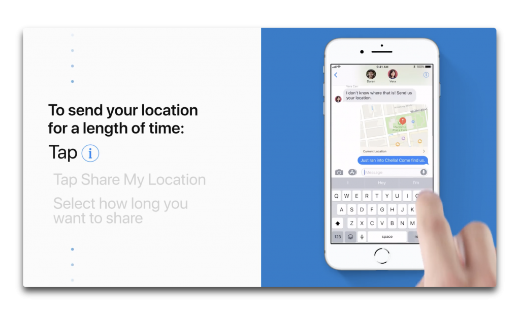 Apple Support、iPhoneから自分のいる場所を共有する方法のビデオを公開