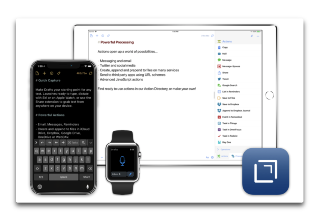 【iOS】Siriのサポートを含む新機能で高機能エディタ「Drafts 5」がリリース