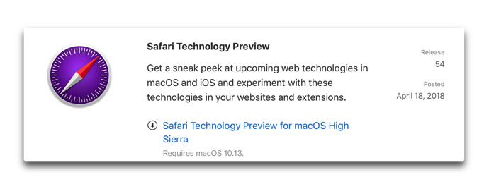 Safari Technology Preview 54 001