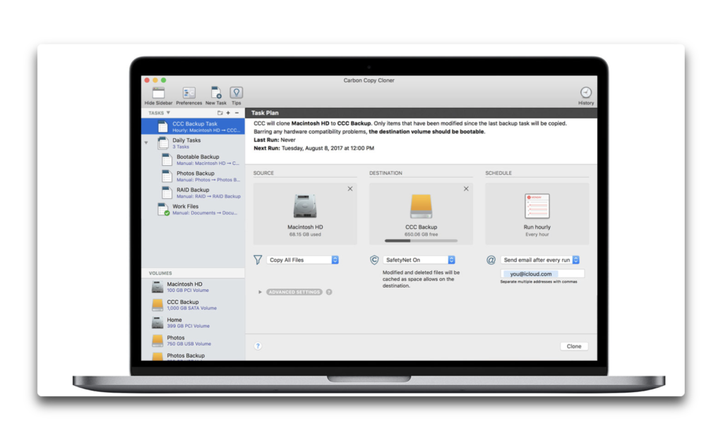 【Mac】Bombichソフトウェア、APFSスナップショットサポートした「Carbon Copy Cloner 5.1」をリリース