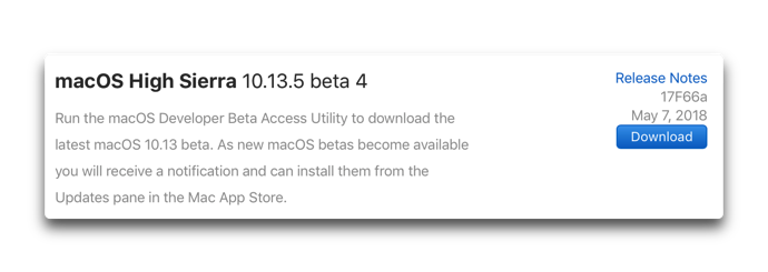 MacOS High Sierra 10 13 5 beta 4 001