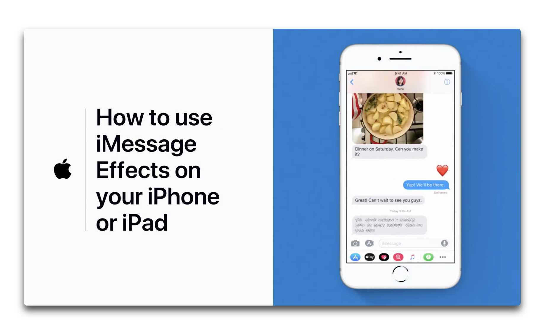 Apple Support、「iPhoneまたはiPadでiMessageエフェクトを使用する方法」のハウツービデオを公開