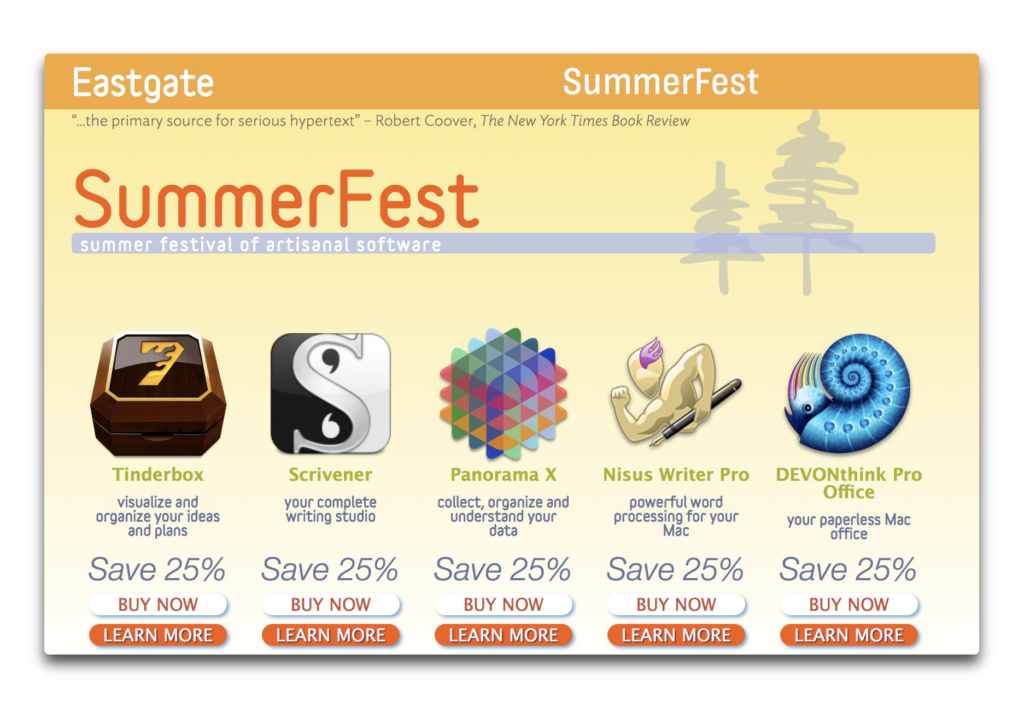 【Sale情報/Mac】SummerFest 2018で「Scrivener」「DEVONthink Pro Office」など16人気アプリが25％オフ