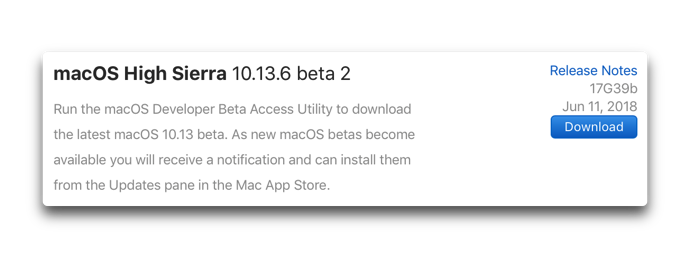 MacOS High Sierra 10 13 6 beta 2 001