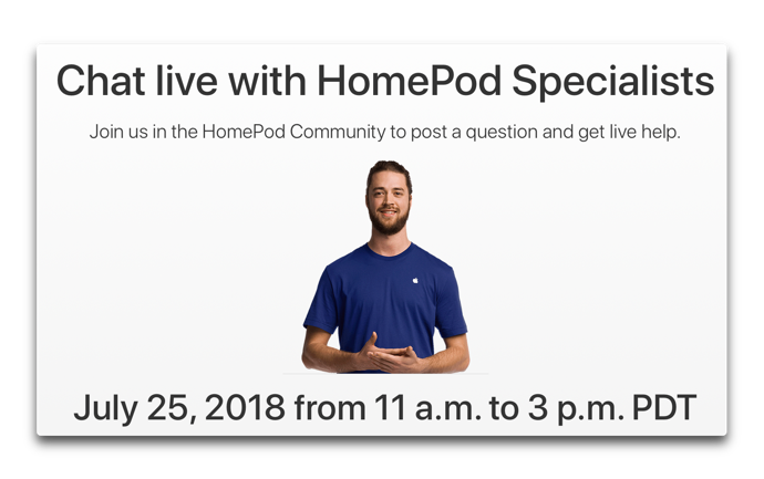 米Apple、7月25日（現地時間）にHomePodに関して質問と回答のライブイベントを開催