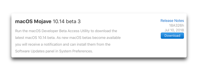 MacOS 10 14 Mojave beta 3 Update 1 001 z