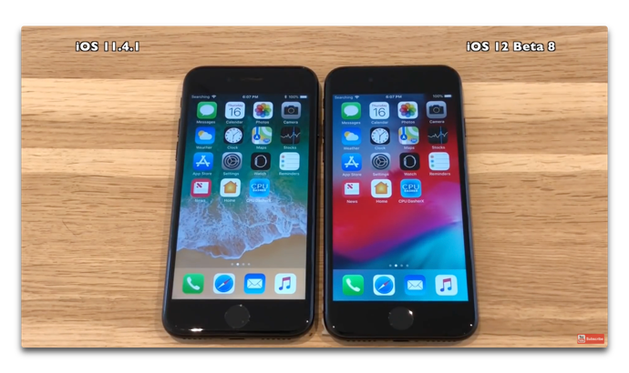 iPhone 6 / 6S、iPhone 7でiOS 11.4.1とiOS 12 beta 8の動作スピード比較ビデオが公開