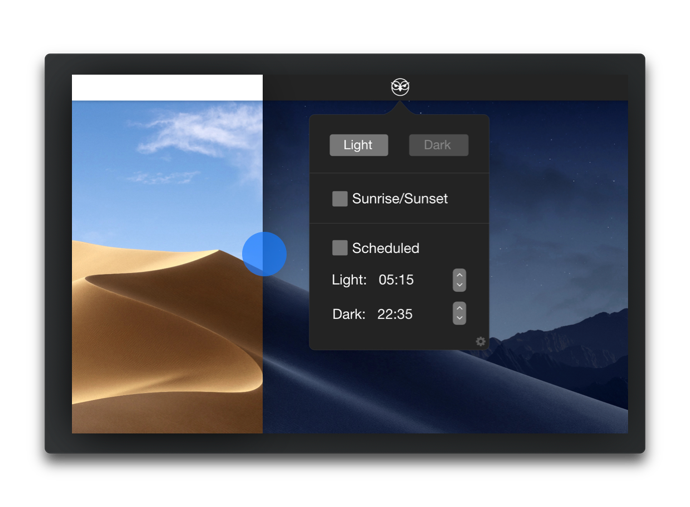 【macOS Mojave】設定した時間で壁紙を「ライト」と「ダーク」に切り替えてくれる無料のアプリ「NightOwl」