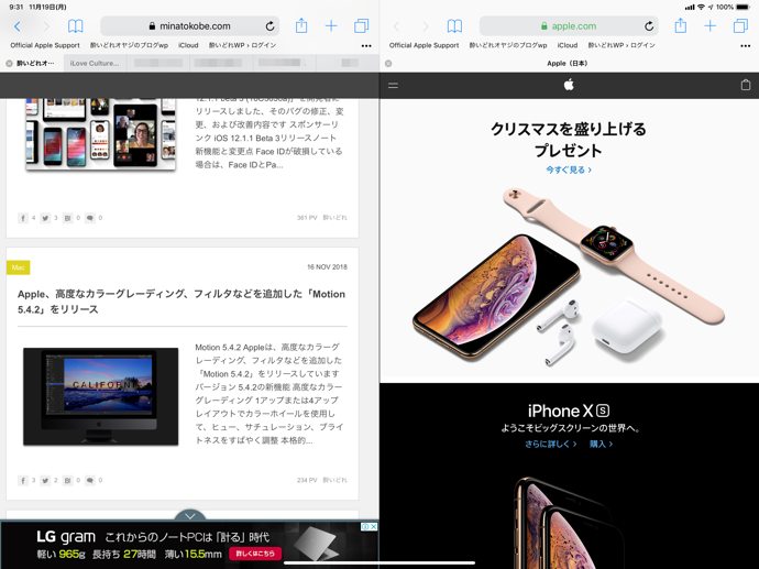 iPad、SafariでSplit Viewを利用する方法