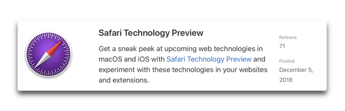 Safari Technology Preview 71 00001