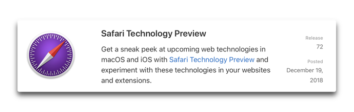 Safari Technology Preview 72 00001