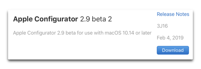 Apple Configurator 2 9 beta 2 00001
