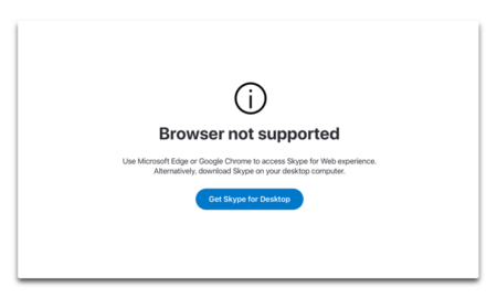【Mac】Microsoft、Skype for WebがSafariのサポートを終了