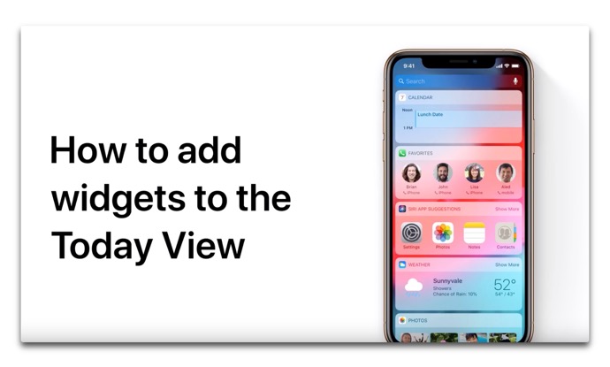 Apple Support、iPhoneとiPadのToday Viewにウィジェットを追加する方法のハウツービデオを公開