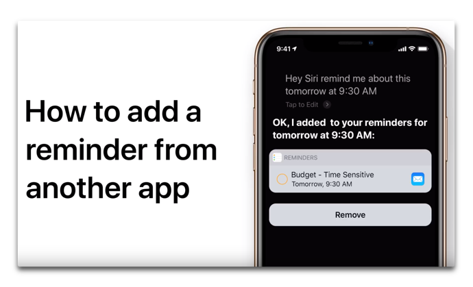 Apple Support、「Siriを使って他のアプリからリマインダーを追加する方法」のハウツービデオを公開
