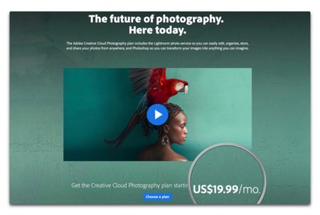 米国Adobe、PhotoshopとLightroomの「フォトプラン」の価格を倍増？
