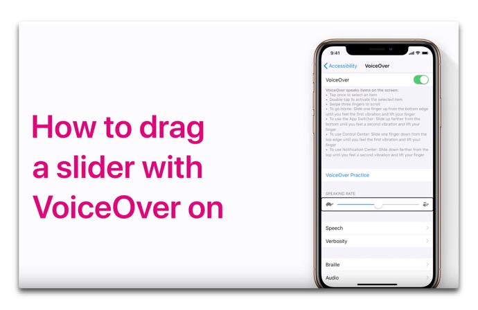 Apple Support、VoiceOver使用時にスライダーを微調整する方法のハウツービデオを公開