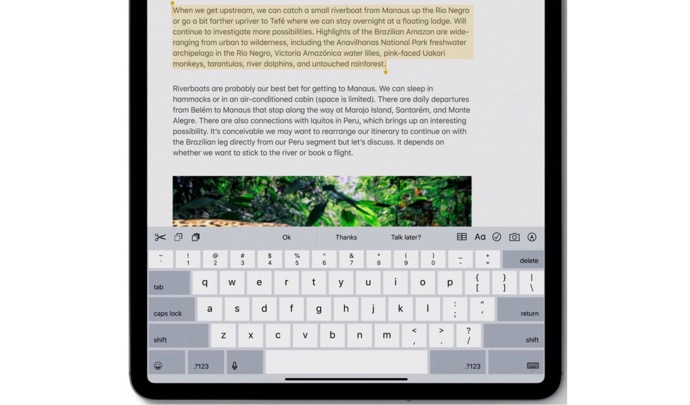 iPadOSのキーボードの特徴は、QuickPath、QuickTypeキーボードのフロート、他にも