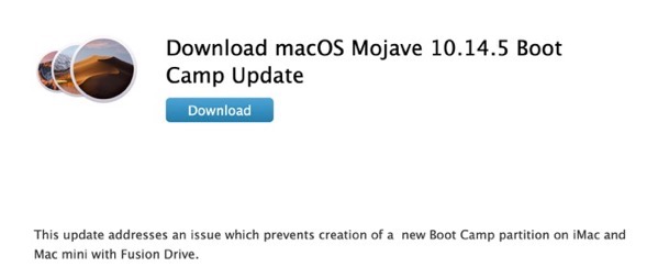 MacOS Mojave 10 14 5 Boot Camp Update 00001 z