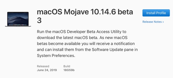MacOS Mojave 10 14 6 beta 3 00001 z