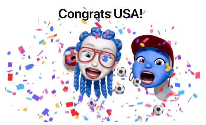 Apple、米国女子ワールドカップ優勝記念のトリビュートでMemojiを作成