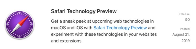 Safari Technology Preview 90 00001 z