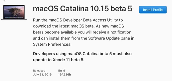 MacOS Catalina 10 15 beta 5 00001 z