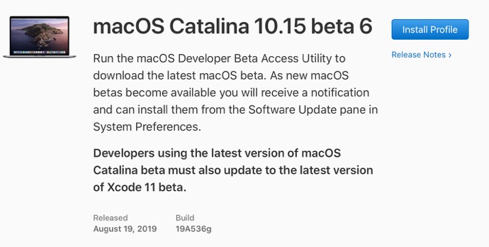 MacOS Catalina 10 15 beta 6 00001 z
