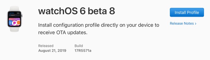 WatchOS 6 beta 8 00001 z