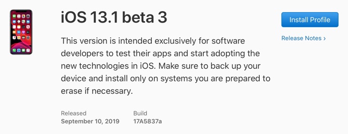 IOS 13 1 beta 3 00001 z