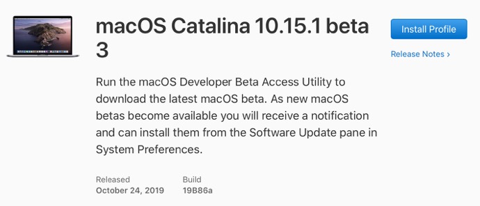 MacOS Catalina 10 15 1 beta 3 00001 z
