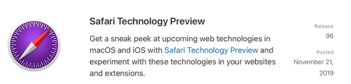 Safari Technology Preview 96 00001 z