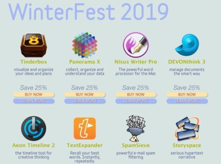 【Sale情報/Mac】WinterFest 2019で「TextExpander」「DEVONthink Pro Office」など17人気アプリが最大50％オフ
