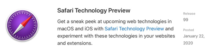 Safari Technology Preview 99 00001 z