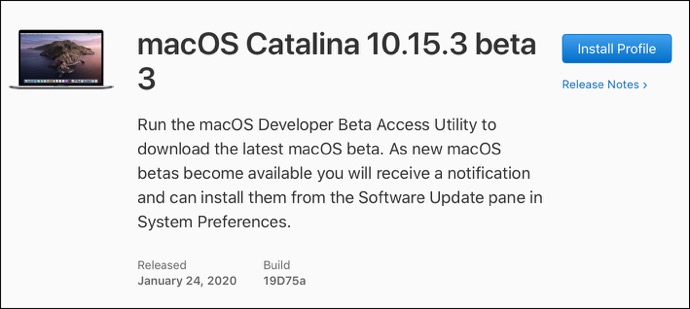 MacOS Catalina 10 15 3 beta 3 00001 z