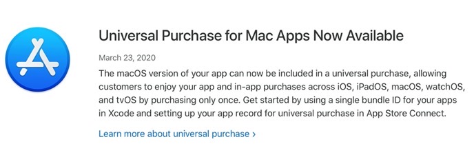 Universal Purchase for Mac Apps 00001