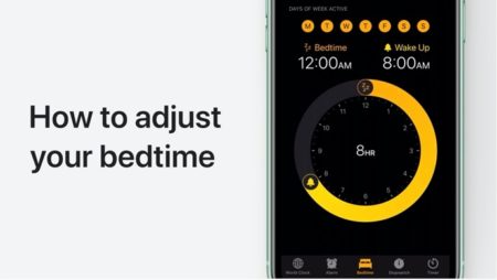 Apple Support、iPhone、iPad、の時計アプリで就寝時間を設定する方法のハウツービデオを公開